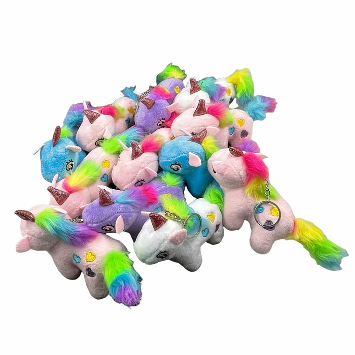 Pack X 12 Llaveros de Peluche Unicornio