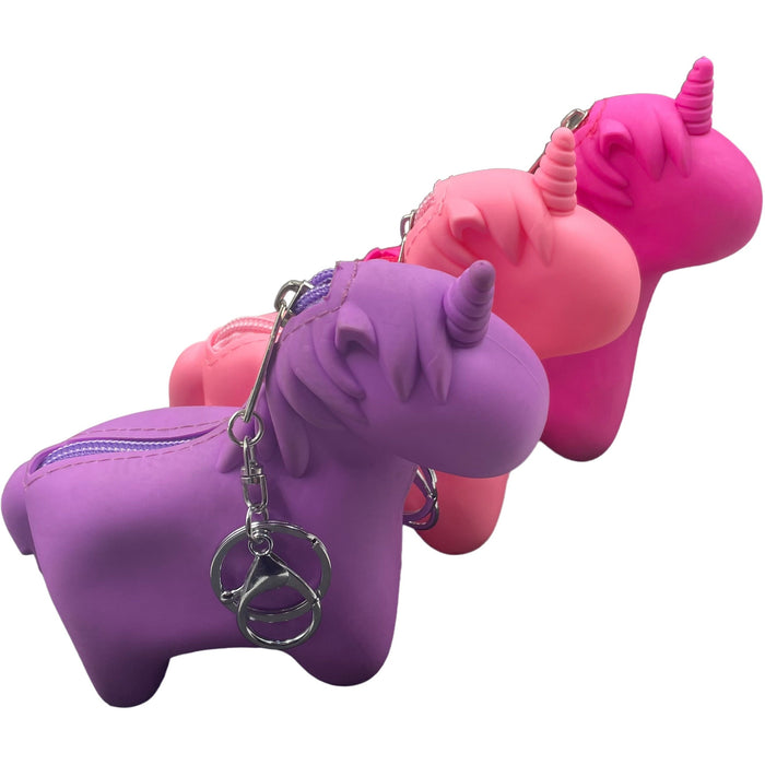 Pack X 3 Monedero - Llaveros Unicornio de Silicona