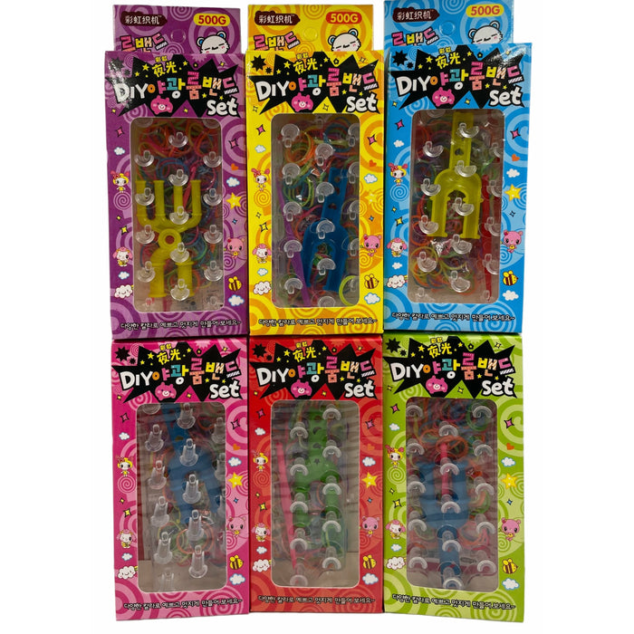 Pack X 6 Cajitas de Kit Elásticos Para Hacer Pulseras