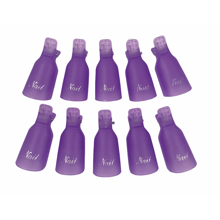 10 Clips De Plástico Acrílico Para Remover Esmalte