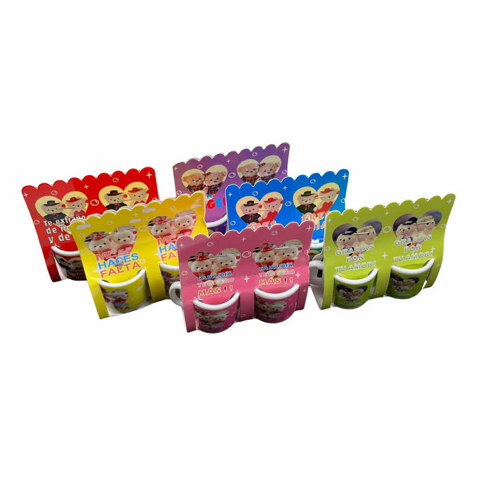 Pack X 12 Tacitas Miniaturas Souvenir Amor Pareja