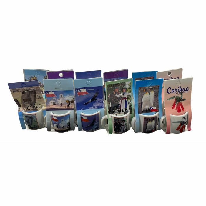 Pack X 12 Tacitas Miniaturas Souvenir Paisajes de Chile