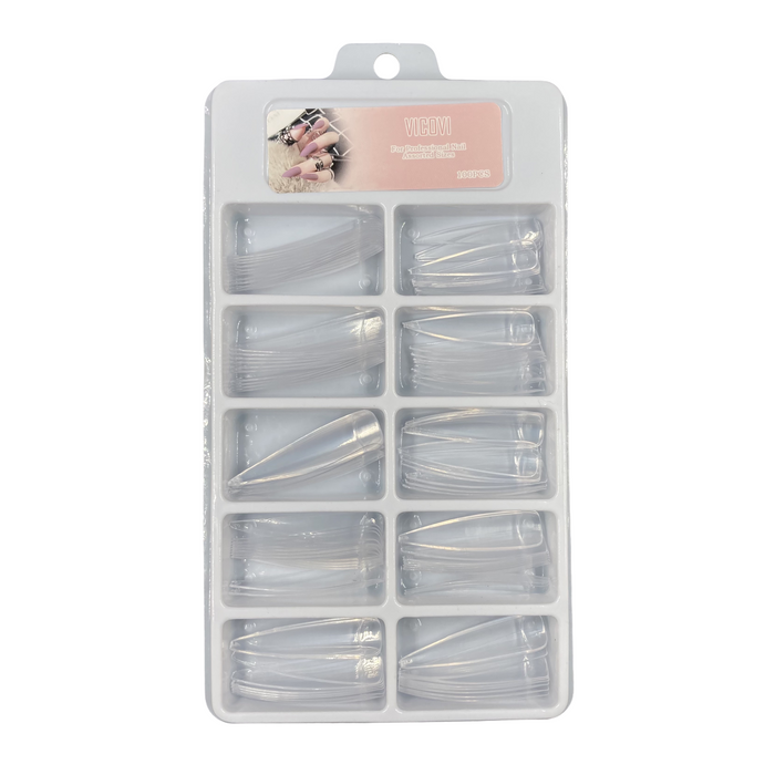 100 Tips Stiletto Largas Transparentes