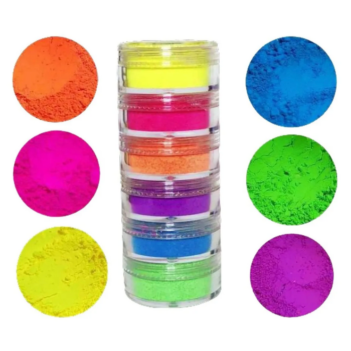 [Set] X6 Pigmentos Fluor en Polvo