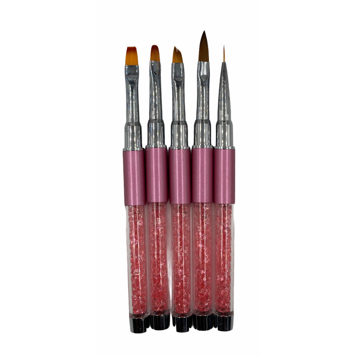 [Set] X5 Pinceles Metálicos para Manicure y Decoración