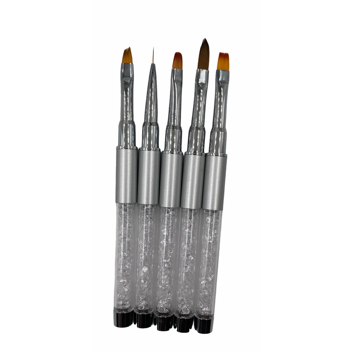 [Set] X5 Pinceles Metálicos para Manicure y Decoración