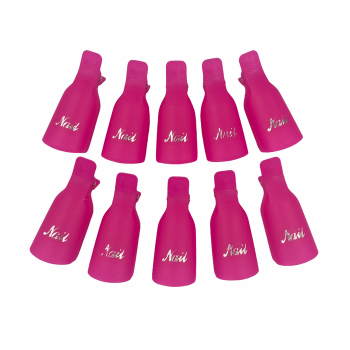 10 Clips De Plástico Acrílico Para Remover Esmalte