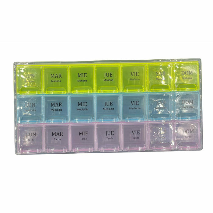Pastillero Plástico Semanal de 3 Tomas al Día